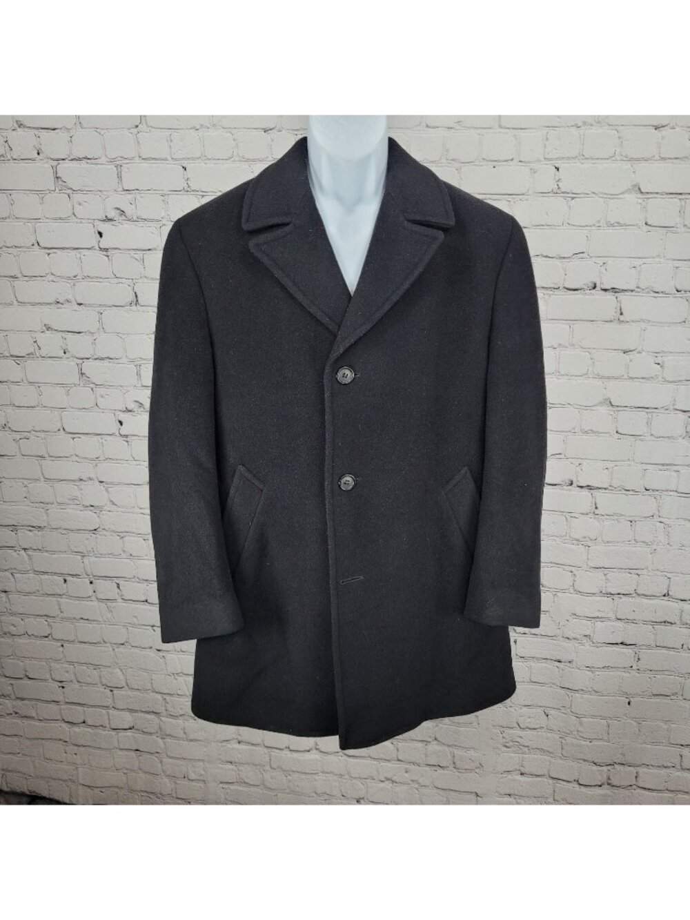 Ralph Ralph Lauren Black Single Breasted Buttoned Vented Notch Over Coat 38R
